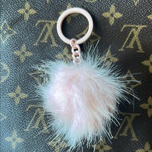 Fluffy Pink Keychain Pom Pom